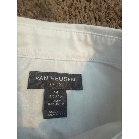 Van Heusen Flex Boys White Dress Shirt Tie Set M 10/12 Husky NWT - Picture 4 of 4